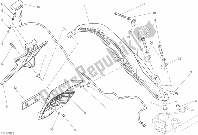 Tutte le parti per il Portatarga del Ducati Scrambler Urban Enduro 803 2015